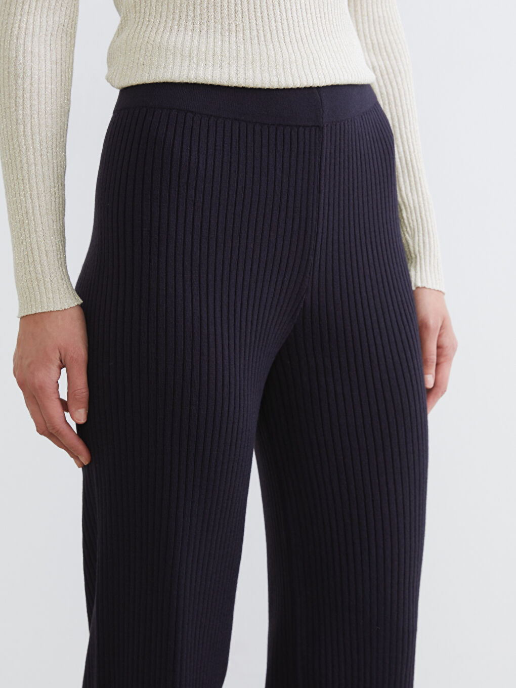 سروال تريكو نسائي بخصر مطاطي-2