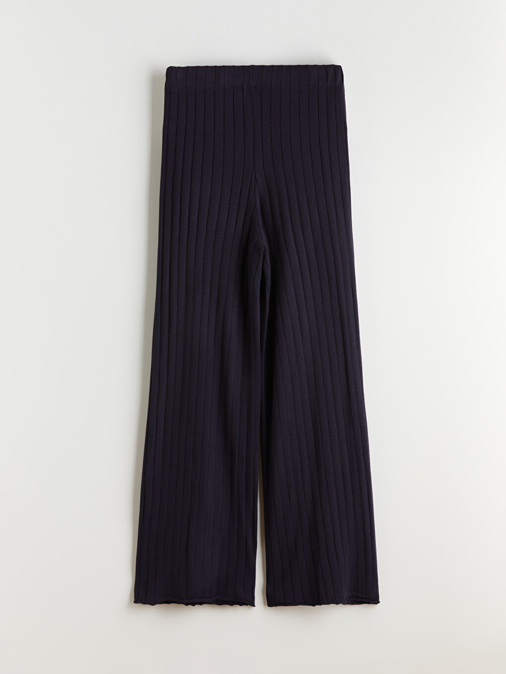 Elastischer Bund Weite Beine Strickwaren Hosen für Damen-5