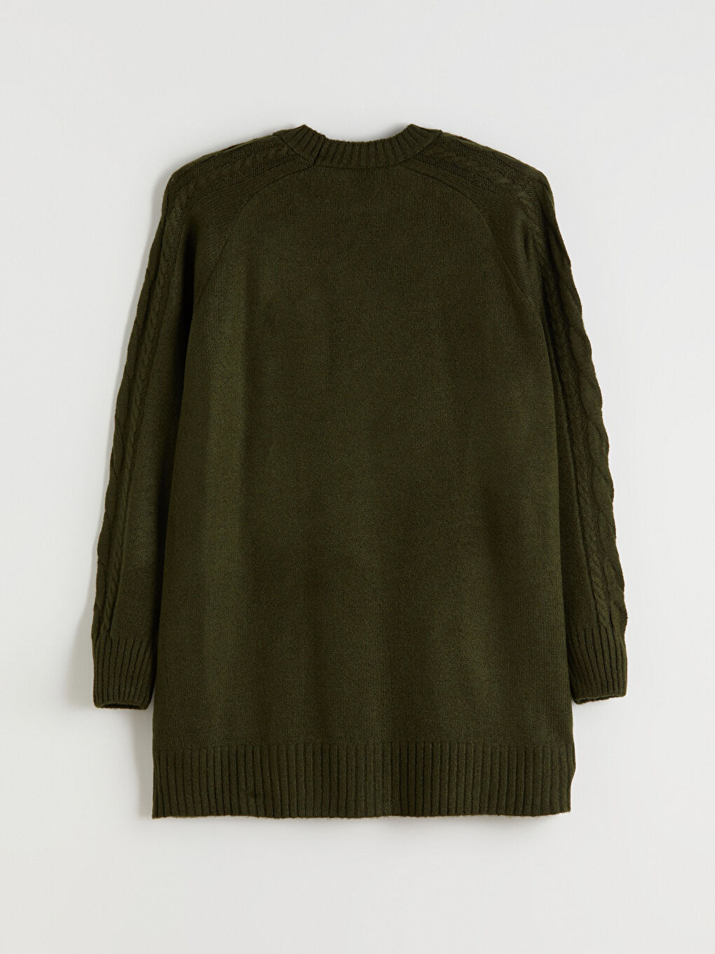 Yeşil Bisiklet Yaka Kadın Triko Tunik-5