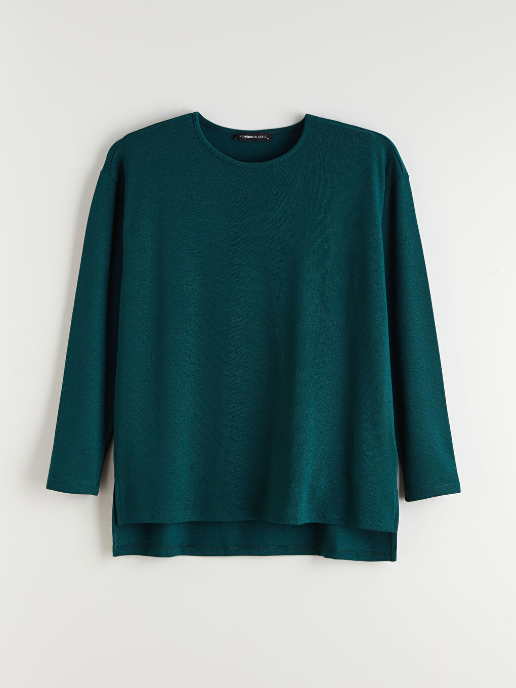 Yeşil Bisiklet Yaka Oversize Kadın Tişört-6