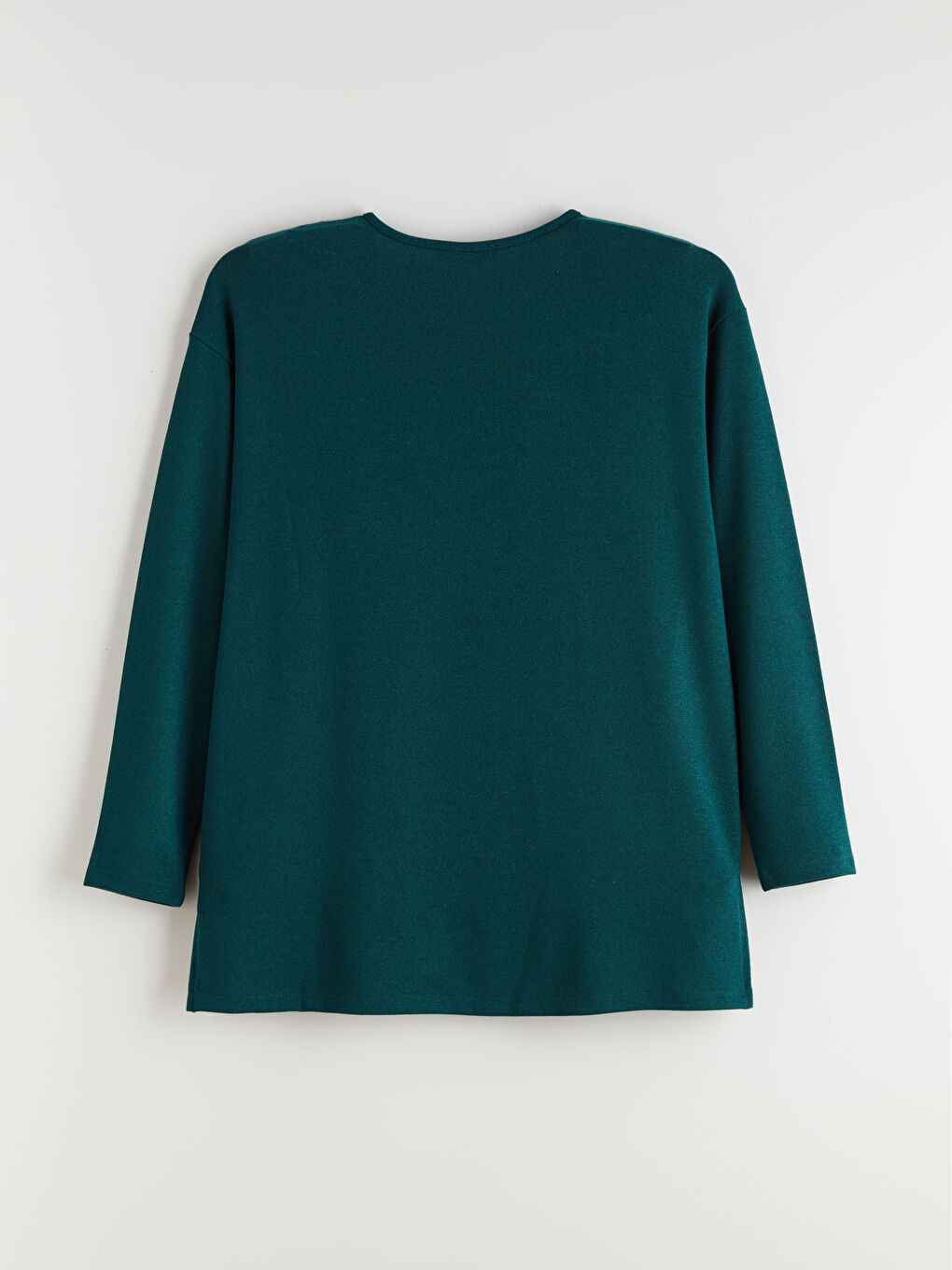 Yeşil Bisiklet Yaka Oversize Kadın Tişört-7