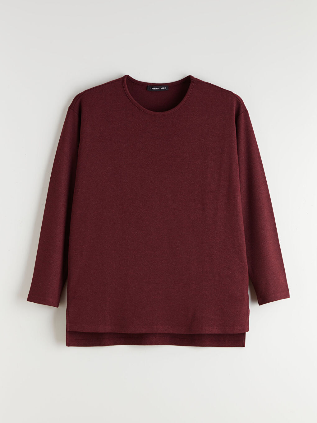 Mürdüm Bisiklet Yaka Oversize Kadın Tişört-6