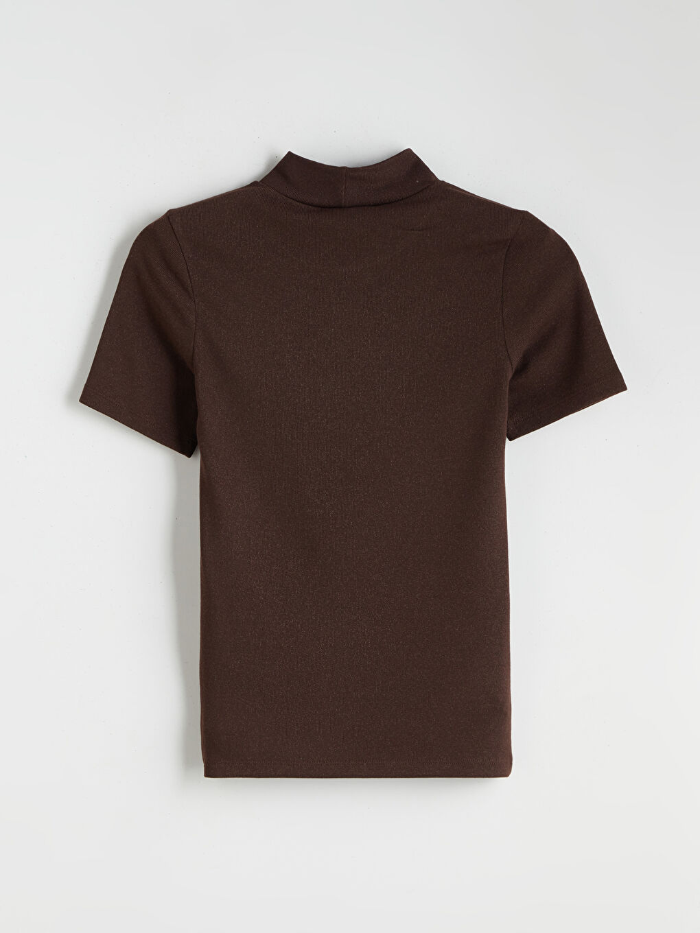 Kahverengi Dik Yaka Kadın Body-5