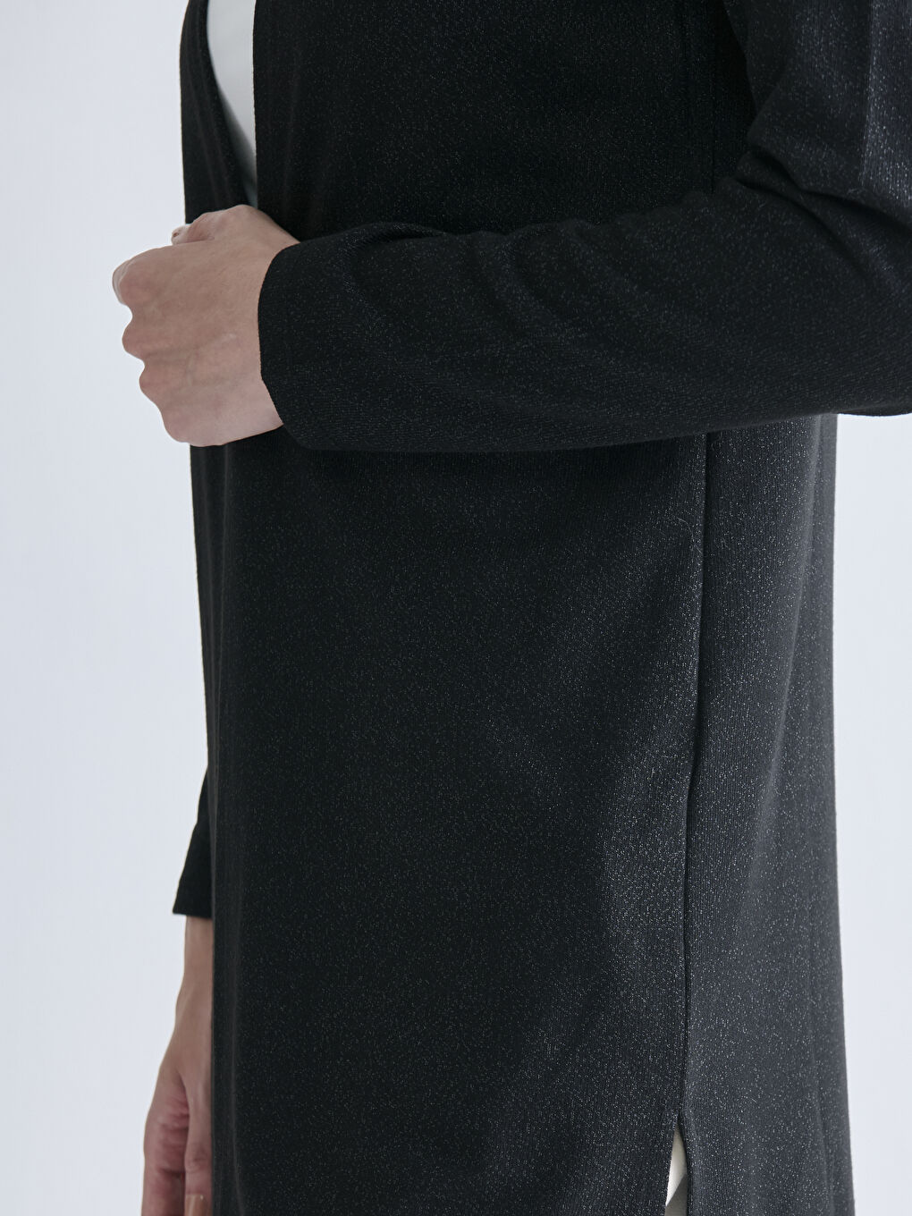 Siyah Şal Yaka Kadın Hırka-3