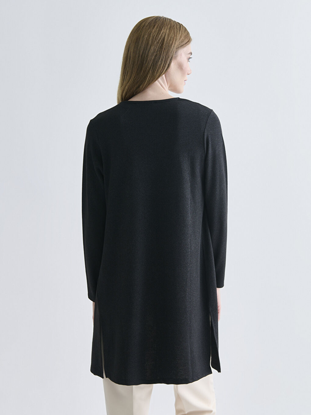 Siyah Şal Yaka Kadın Hırka-4