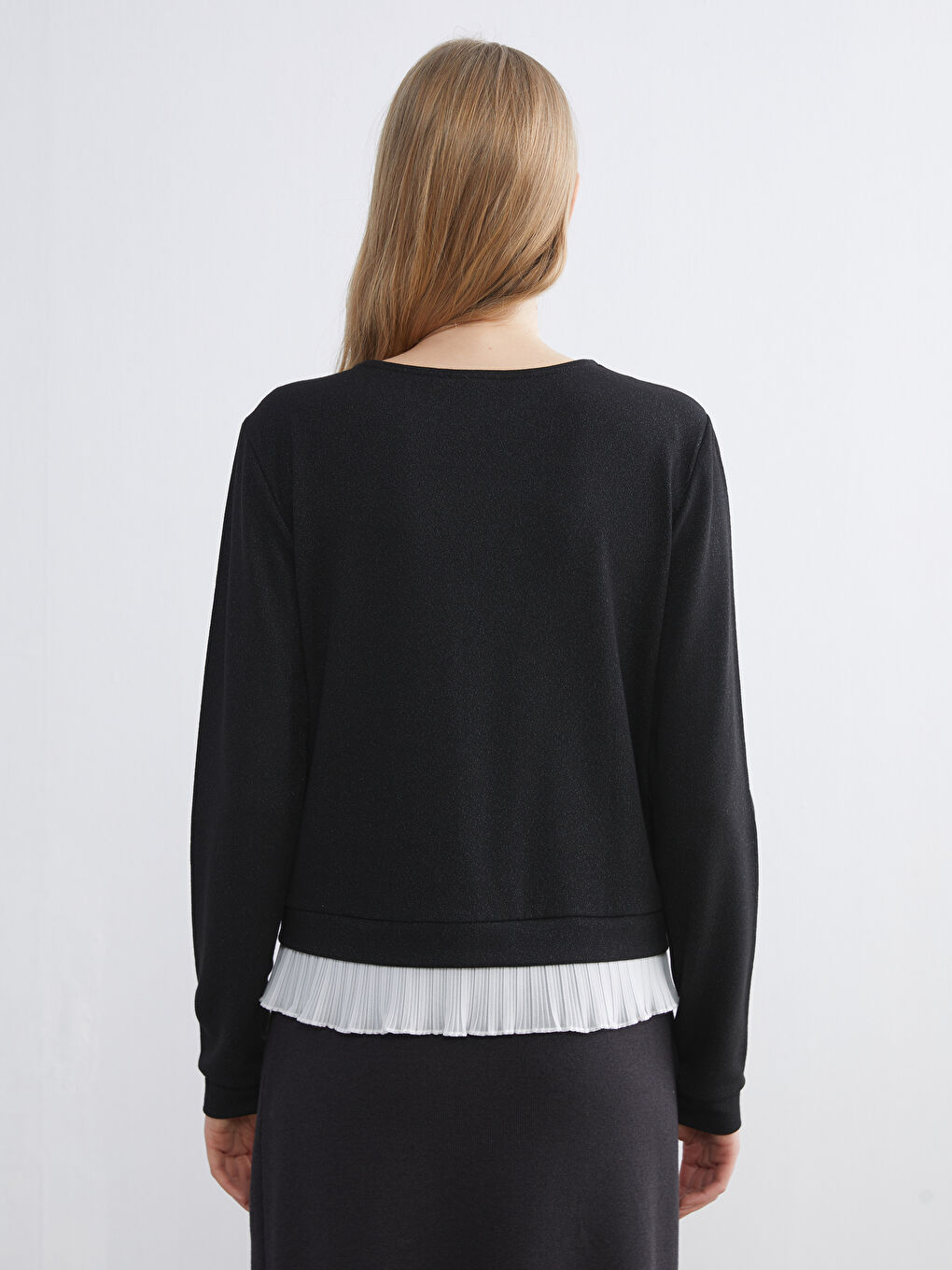 Siyah V Yaka Kadın Hırka-3