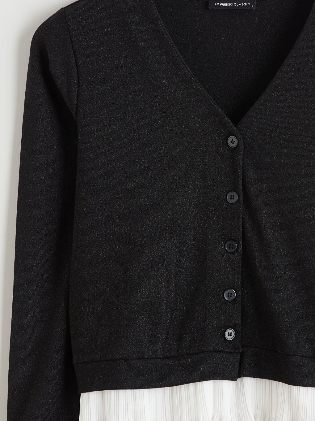 Siyah V Yaka Kadın Hırka-6