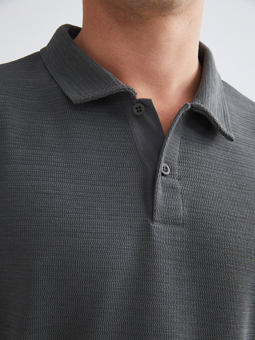 Yeşil Polo Yaka Kısa Kollu Basic Erkek Tişört-2