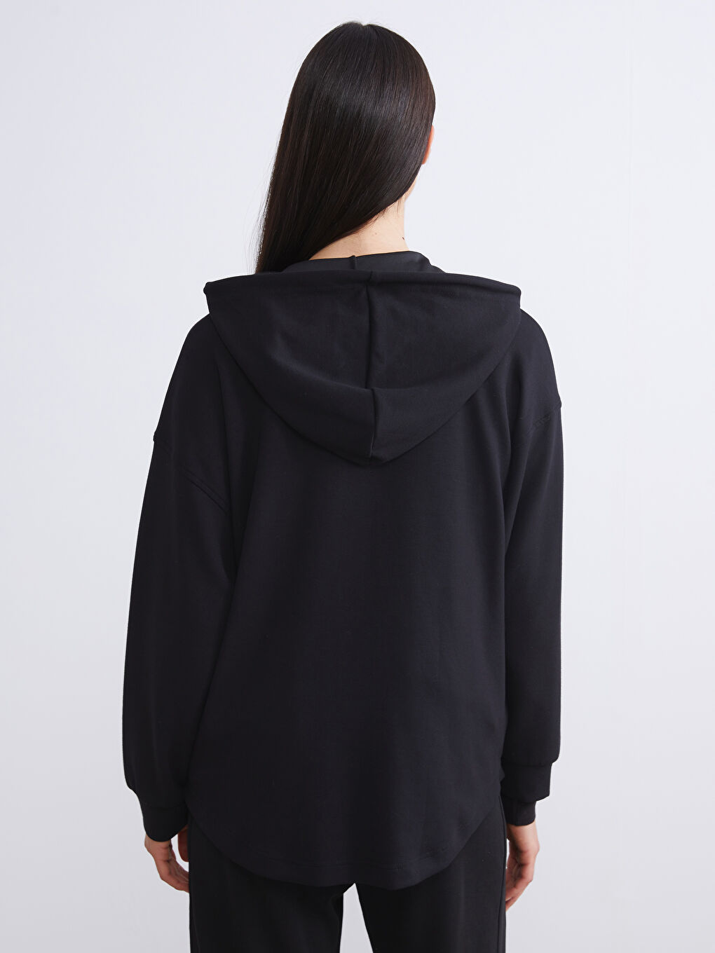 Жіноча толстовка оверсайз з капюшоном на блискавці-4
