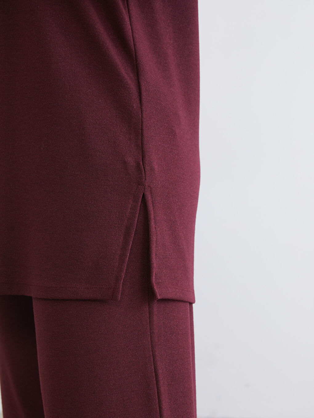 Mürdüm Bisiklet Yaka Kadın Sweatshirt Tunik-2