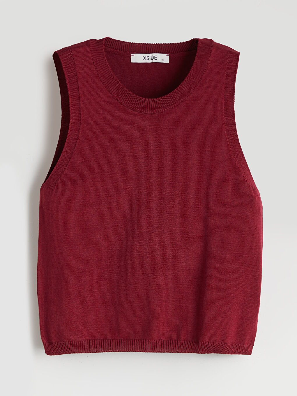 Bordo Bisiklet Yaka Oversize Kadın Triko Süveter-4