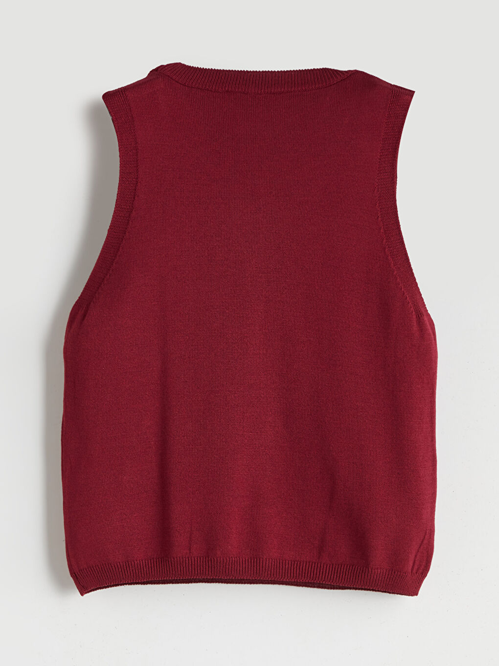 Bordo Bisiklet Yaka Oversize Kadın Triko Süveter-5