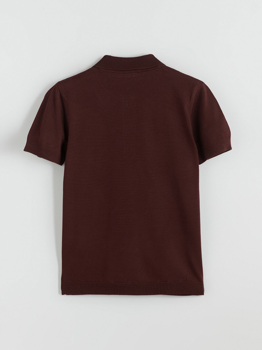 Kahverengi Polo Yaka Kadın Triko Kazak-5