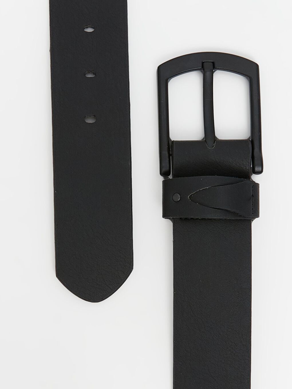 Siyah Deri Görünümlü Erkek Kemer-2