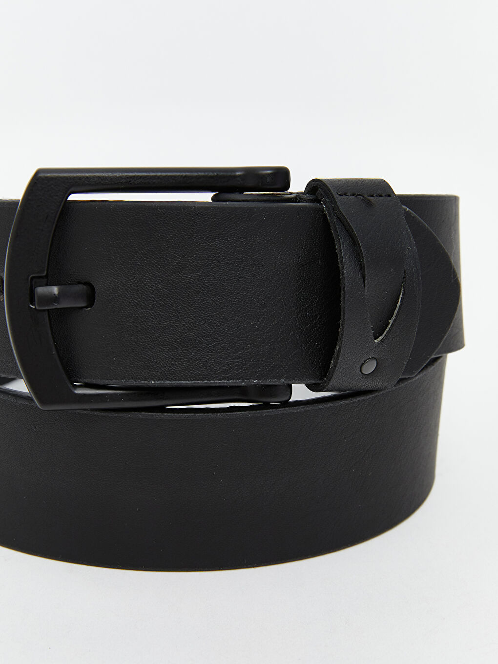 Siyah Deri Görünümlü Erkek Kemer-3