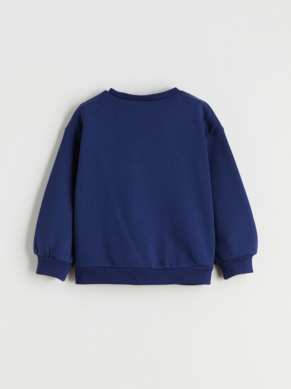 Lacivert Bisiklet Yaka Uzun Kollu Baskılı Kız Çocuk Sweatshirt-1