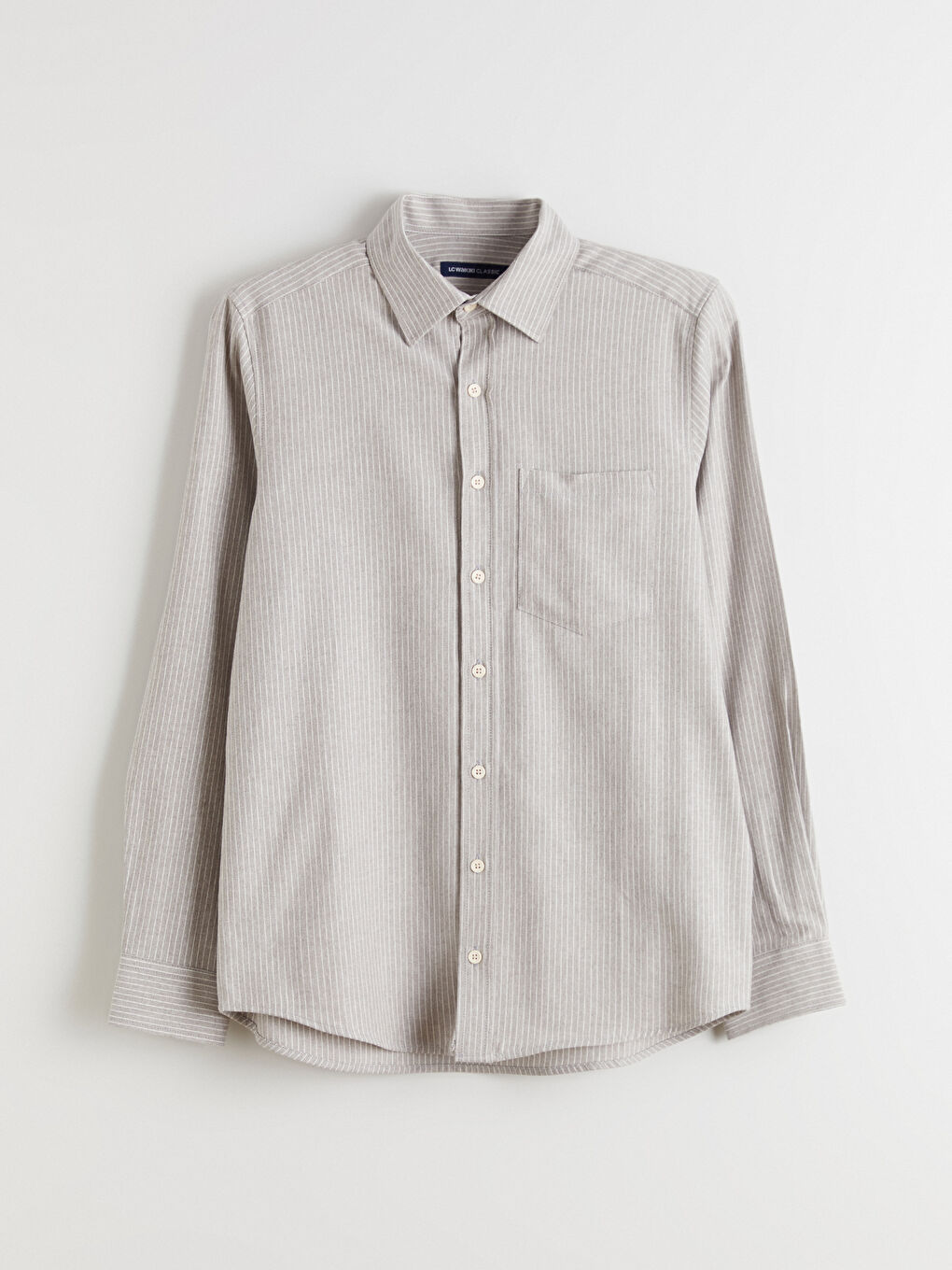 Kahverengi Regular Fit Uzun Kollu Çizgili Poplin Erkek Gömlek-4