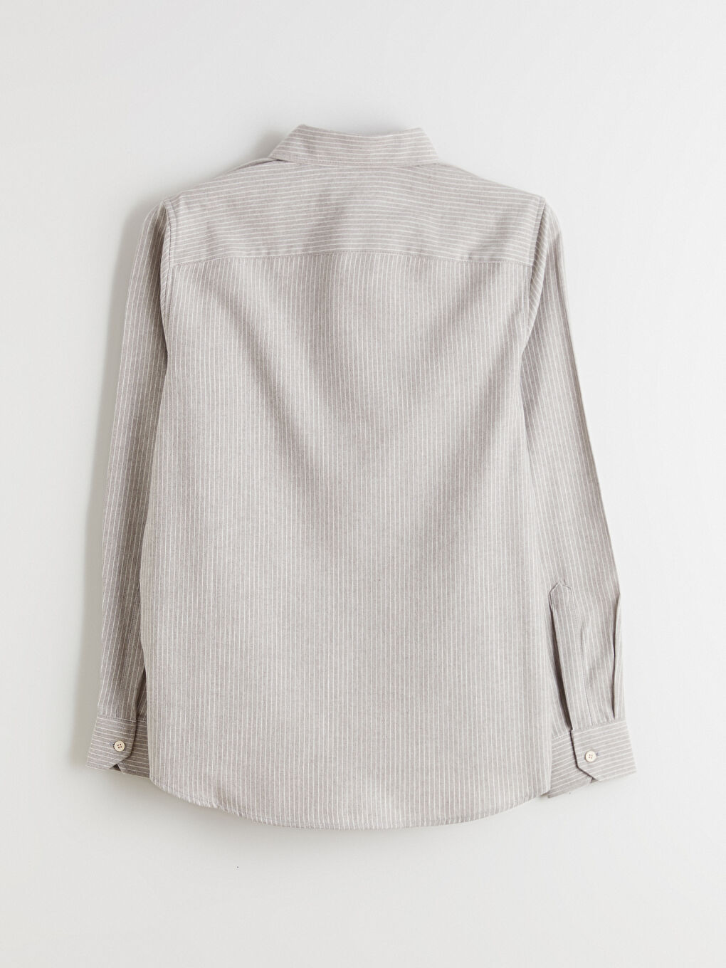 Kahverengi Regular Fit Uzun Kollu Çizgili Poplin Erkek Gömlek-5