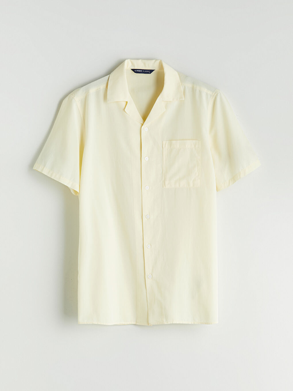 Sarı Regular Fit Resort Yaka Kısa Kollu Erkek Gömlek-4