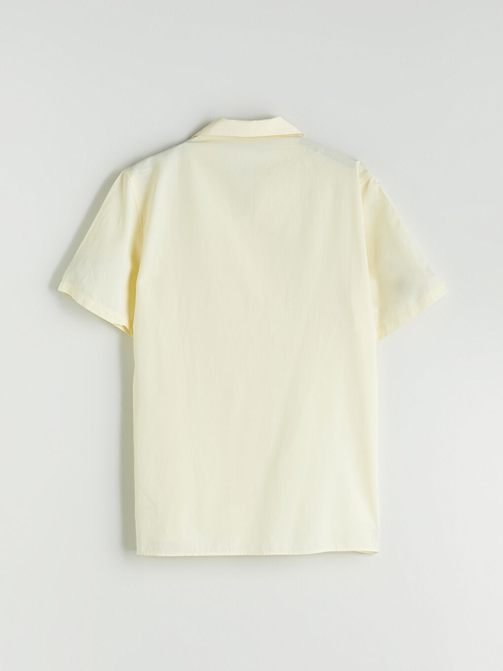 Sarı Regular Fit Resort Yaka Kısa Kollu Erkek Gömlek-5