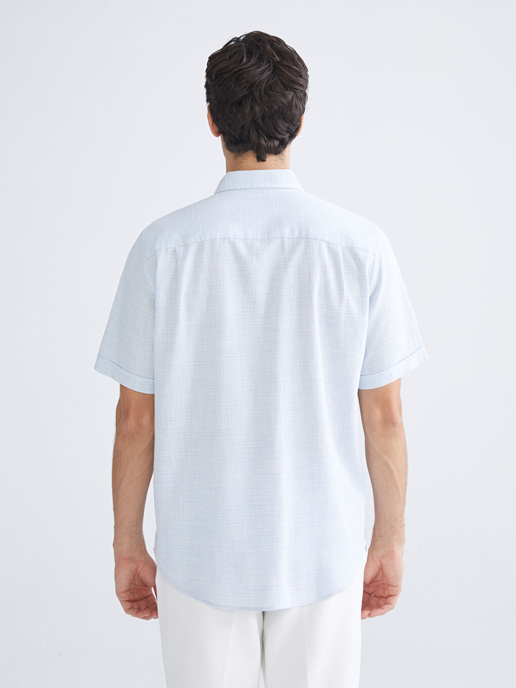 Mavi Regular Fit Kısa Kollu Armürlü Erkek Dokulu Gömlek-4