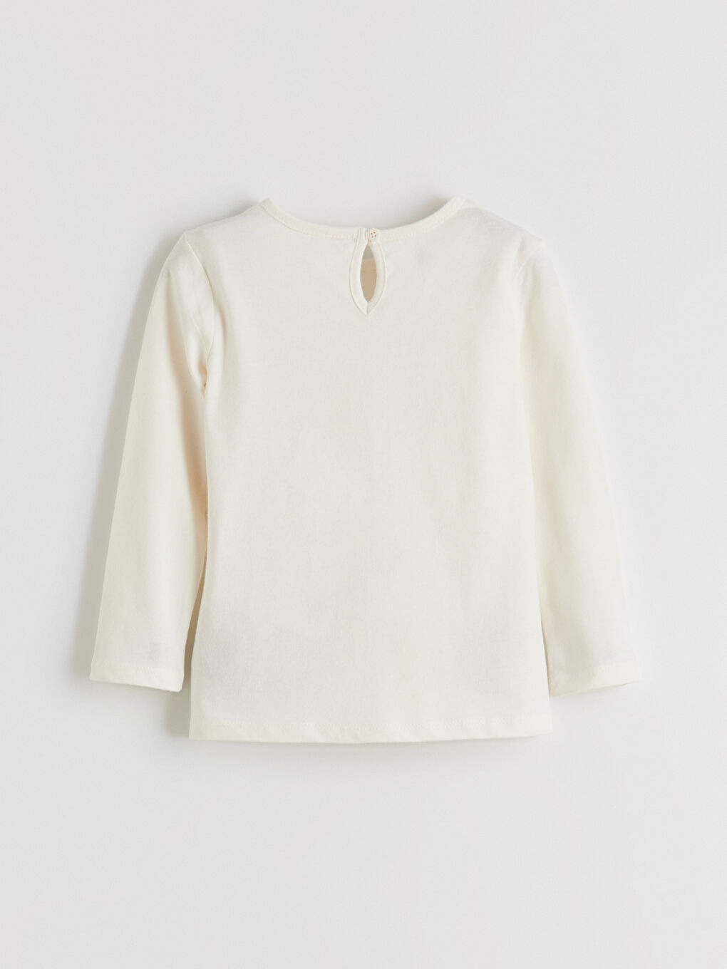 Ekru Bisiklet Yaka Yılbaşı Temalı Kız Çocuk Tişört-2