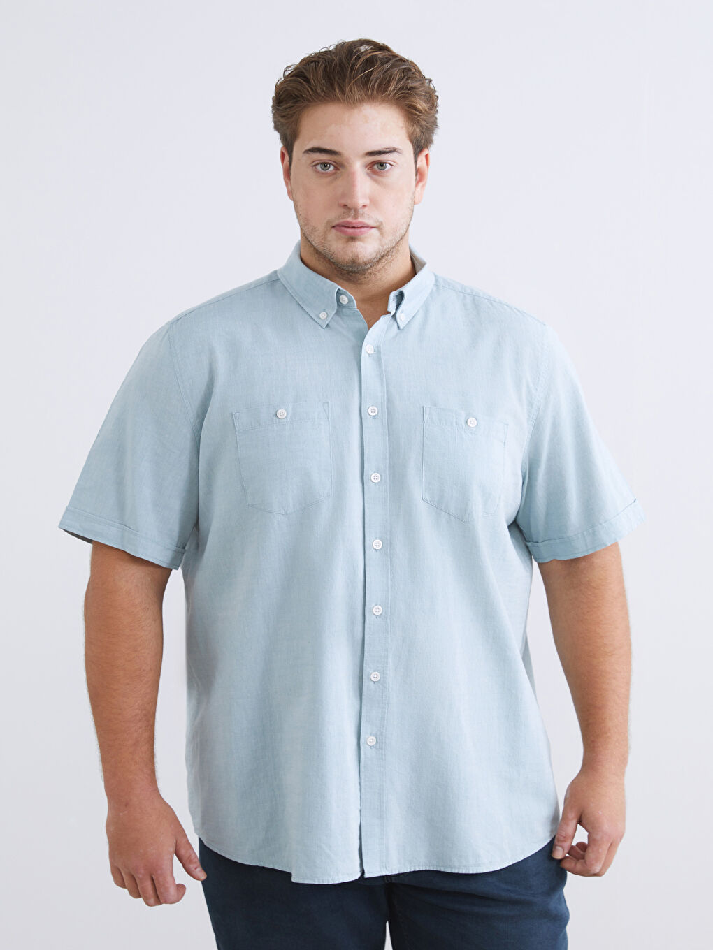 Mavi Regular Fit Kısa Kollu Poplin Erkek Gömlek-1