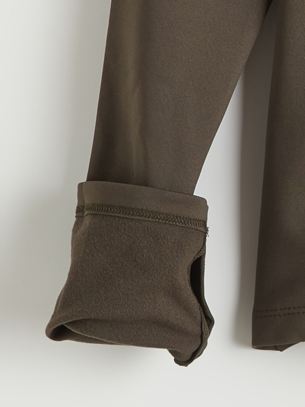 Haki Dik Yaka Parmak Geçmeli Kadın Fermuarlı Sweatshirt-1