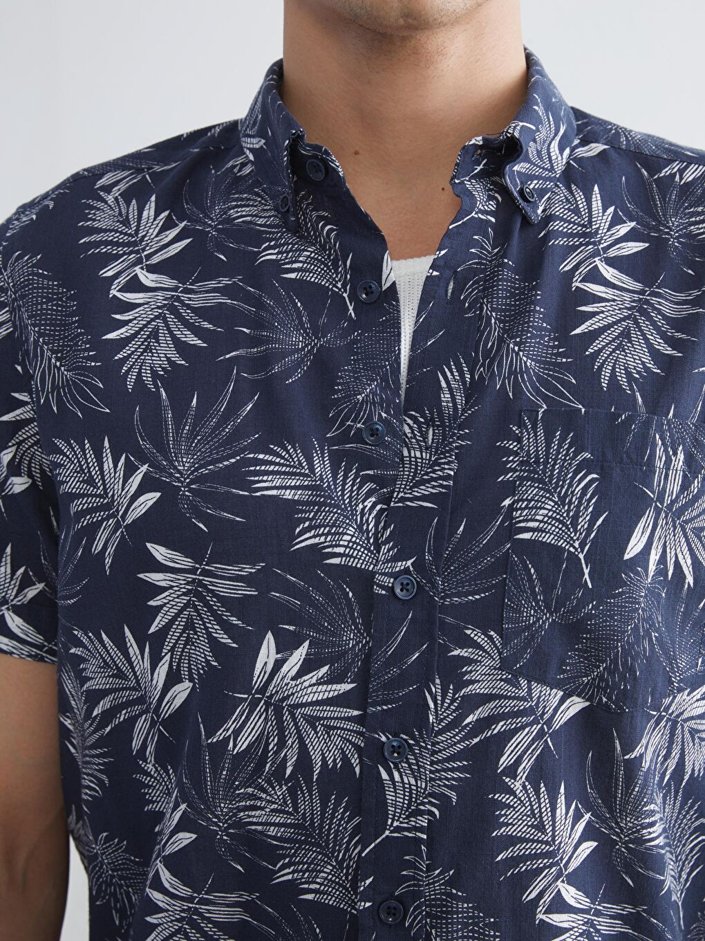 İndigo Regular Fit Kısa Kollu Desenli Poplin Erkek Gömlek-2