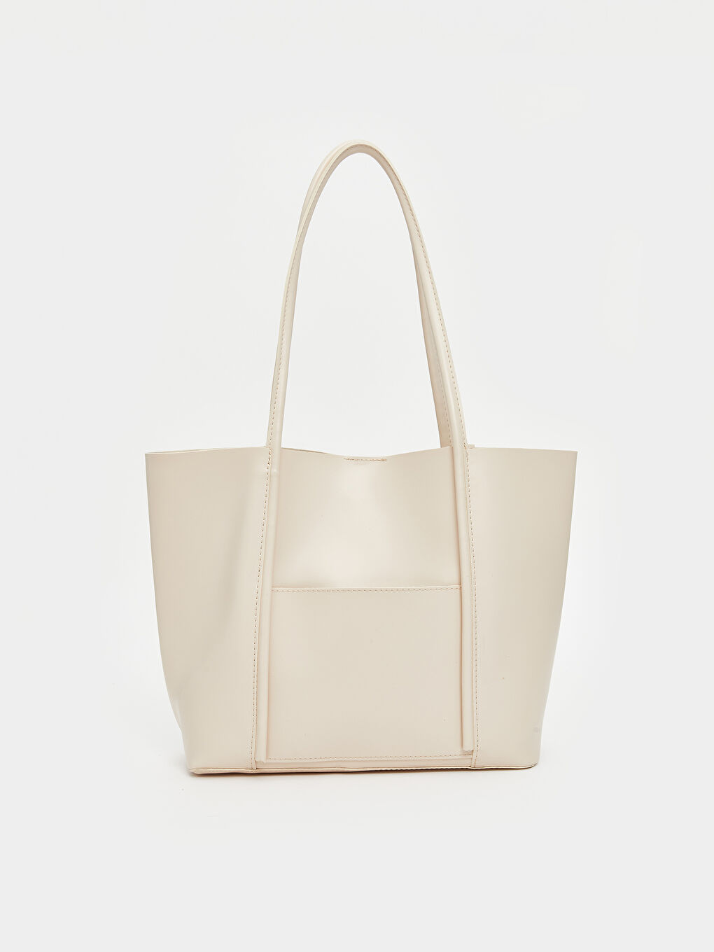 Bej Deri Görünümlü Kadın Kol Çantası-1