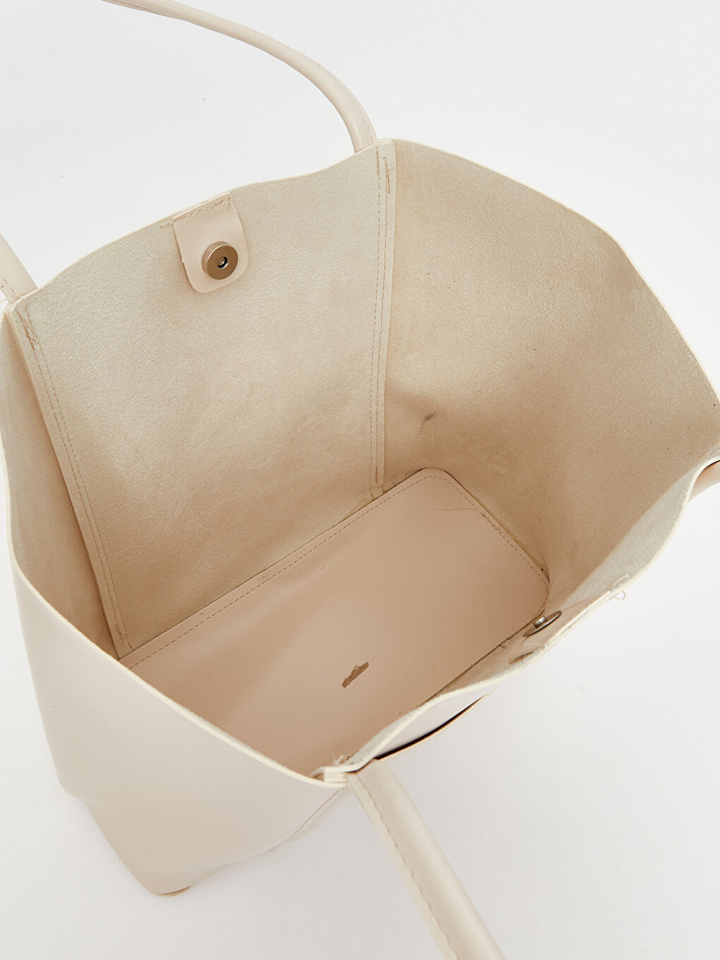 Bej Deri Görünümlü Kadın Kol Çantası-3