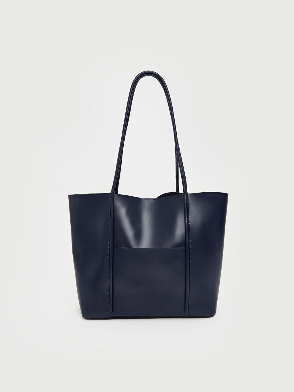 Lacivert Deri Görünümlü Kadın Kol Çantası-1