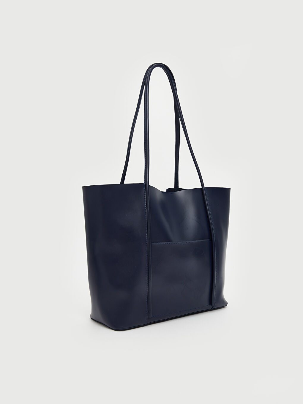 Lacivert Deri Görünümlü Kadın Kol Çantası-2