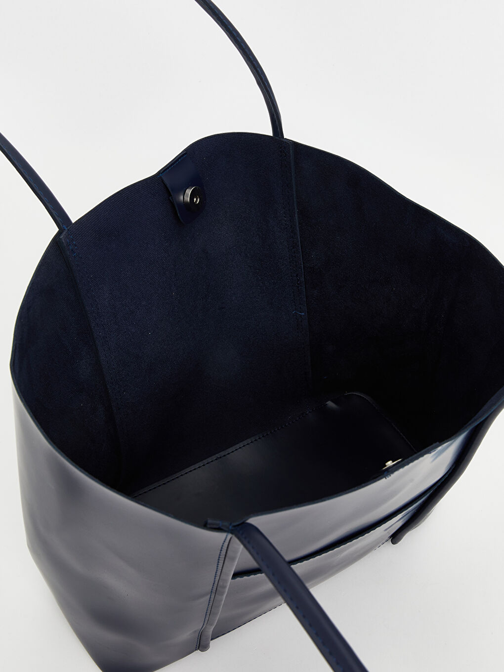 Lacivert Deri Görünümlü Kadın Kol Çantası-3