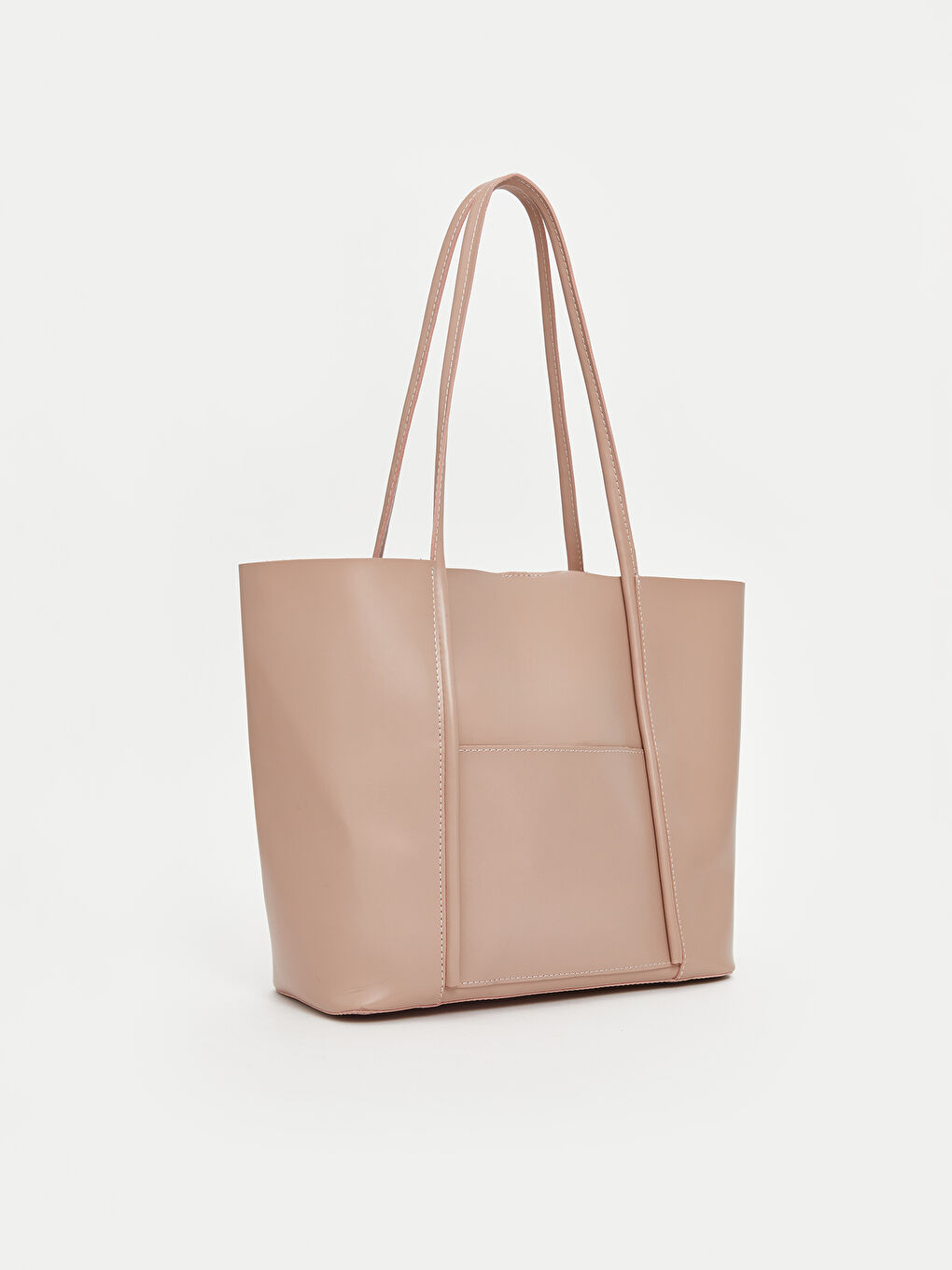 Pembe Deri Görünümlü Kadın Kol Çantası-2