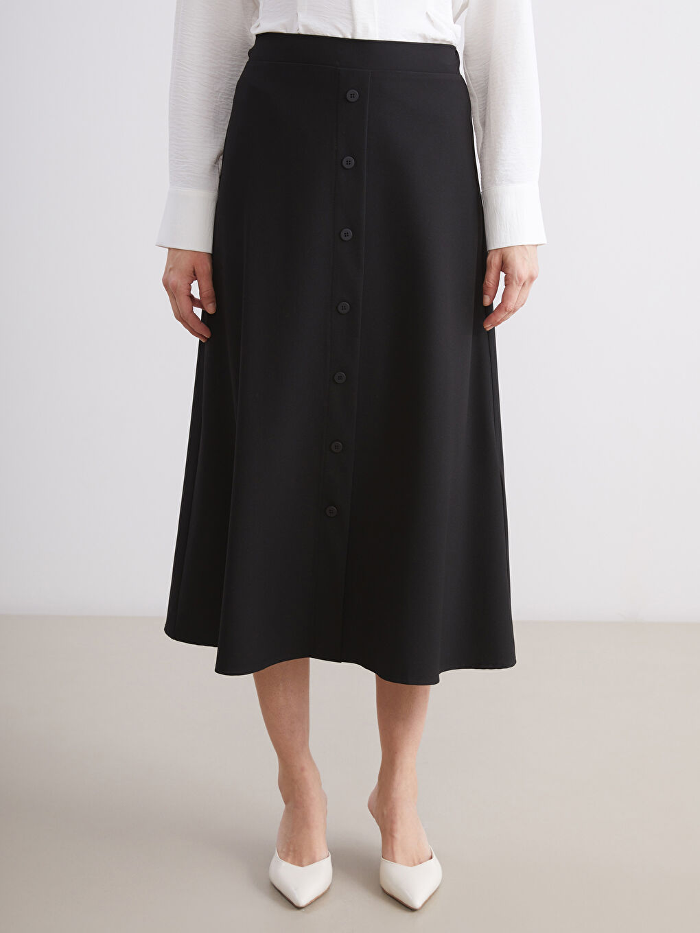 Siyah Beli Lastikli A Kesim Etek-1