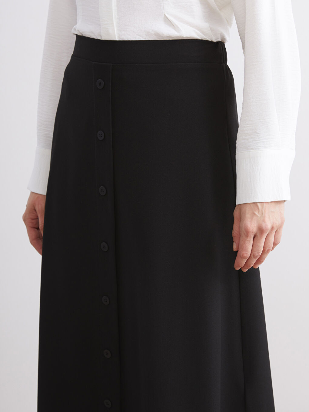 Siyah Beli Lastikli A Kesim Etek-2