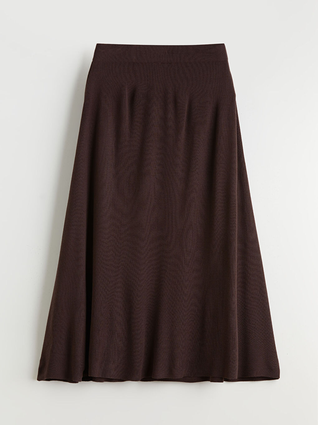 Kahverengi Beli Lastikli A Kesim Triko Etek-5