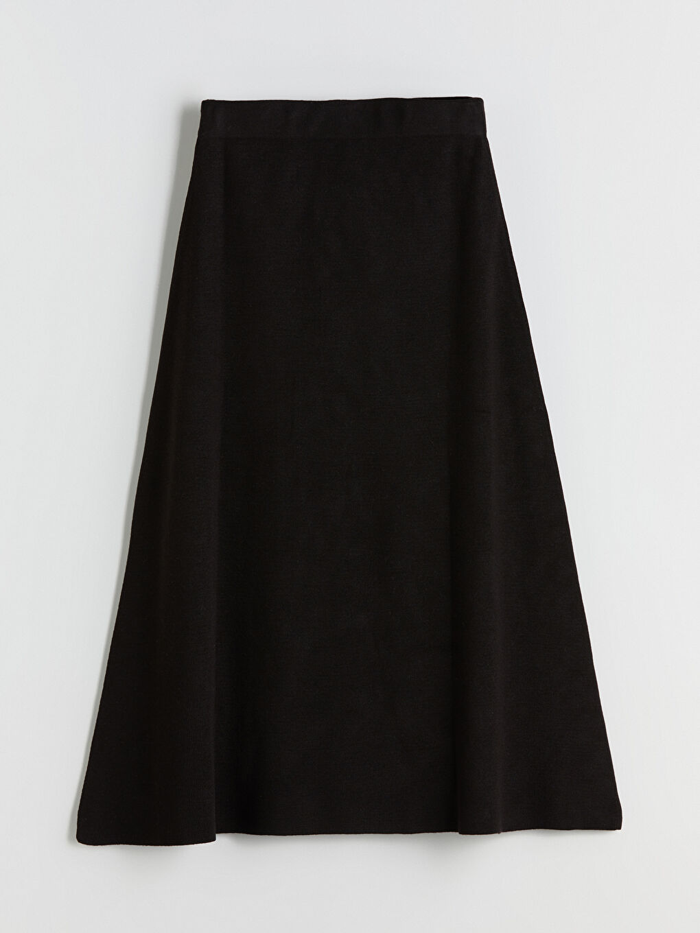 Siyah Beli Lastikli A Kesim Triko Etek-5