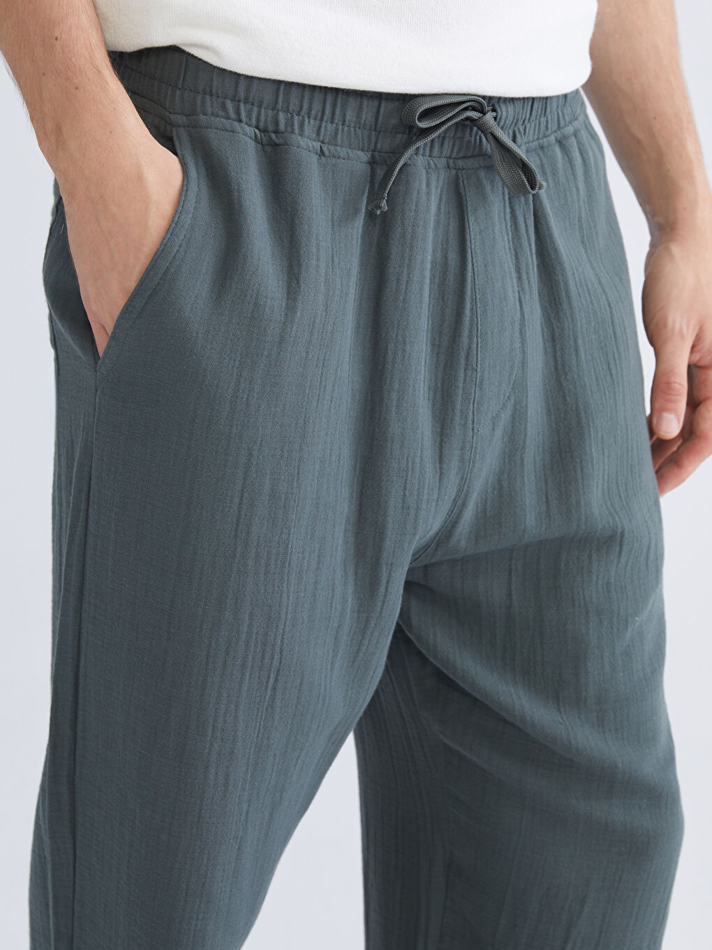 Yeşil Rahat Kalıp Erkek Pantolon-2