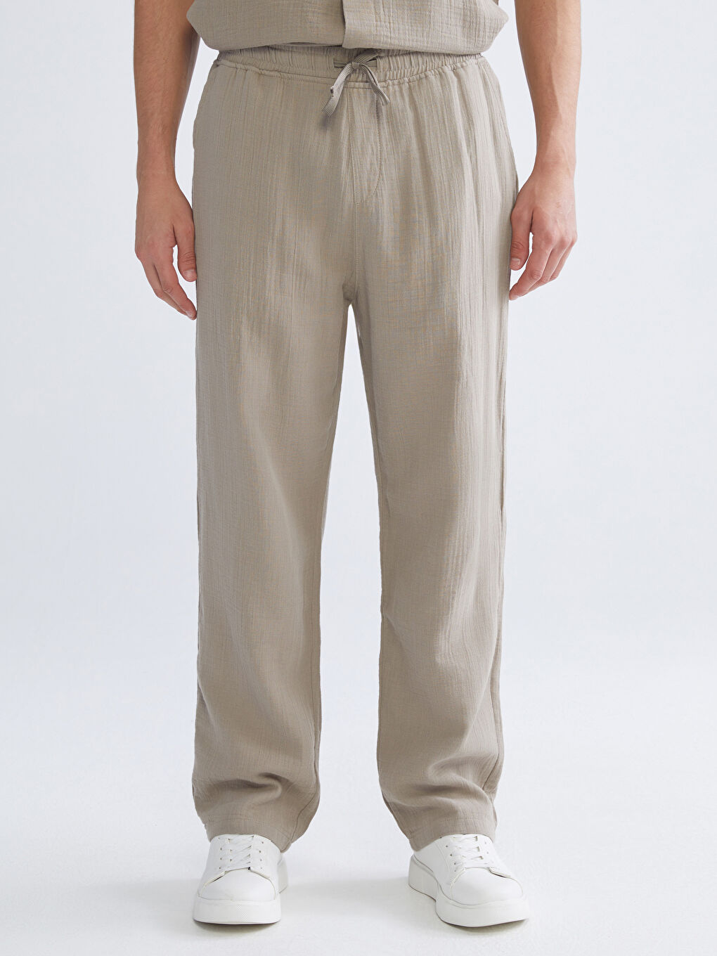 Kahverengi Rahat Kalıp Erkek Pantolon-1