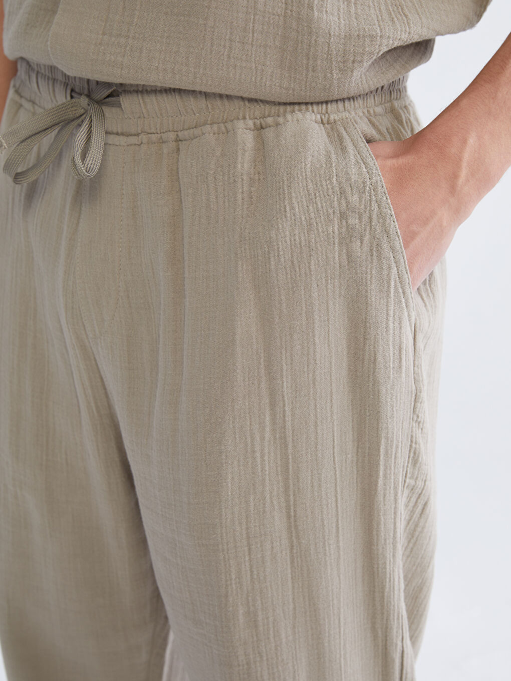 Kahverengi Rahat Kalıp Erkek Pantolon-2