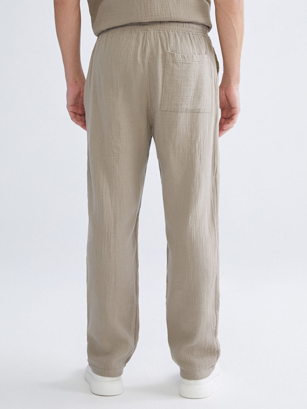 Kahverengi Rahat Kalıp Erkek Pantolon-3