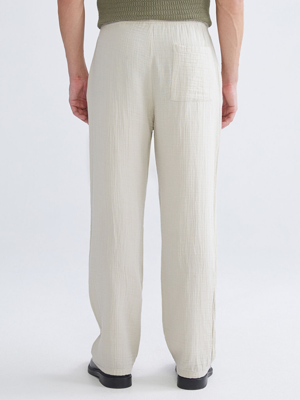 Gri Rahat Kalıp Erkek Pantolon-3