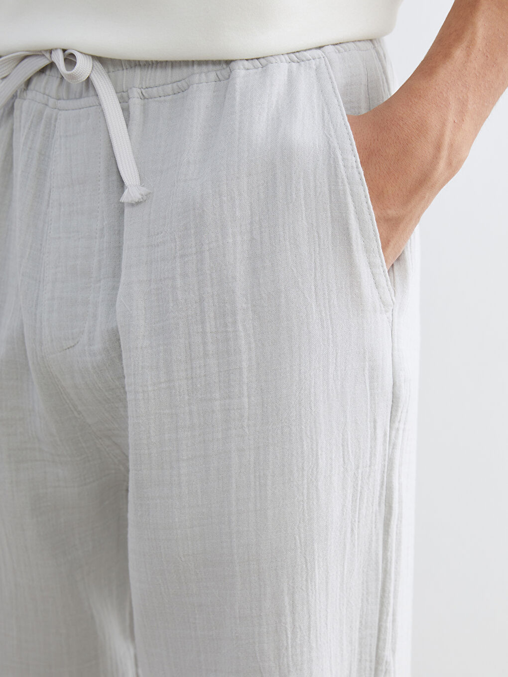 Gri Rahat Kalıp Erkek Pantolon-2