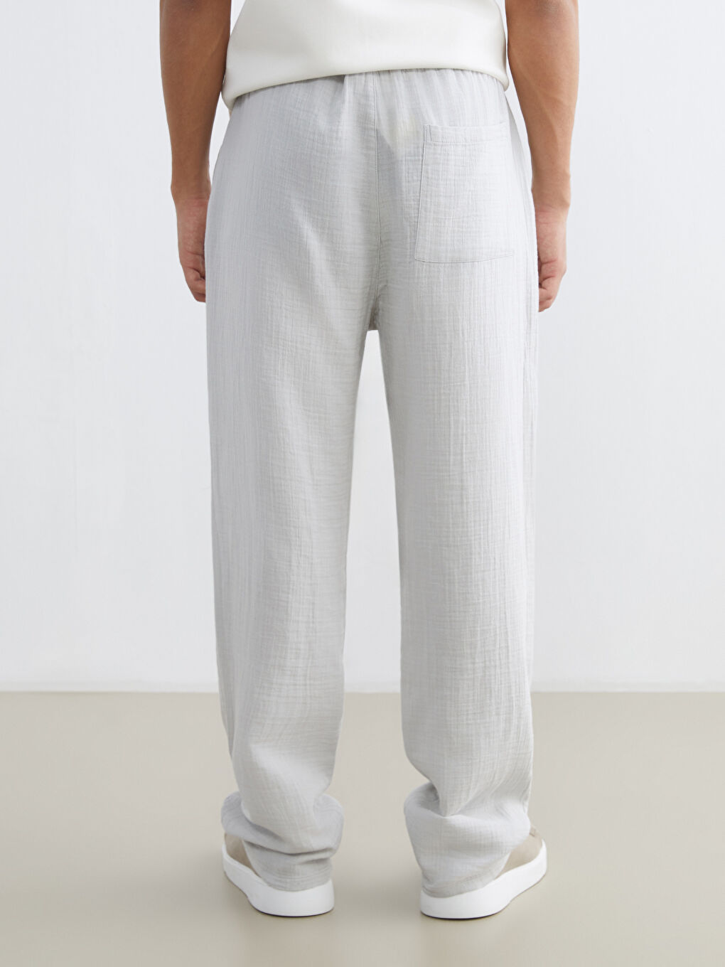 Gri Rahat Kalıp Erkek Pantolon-3