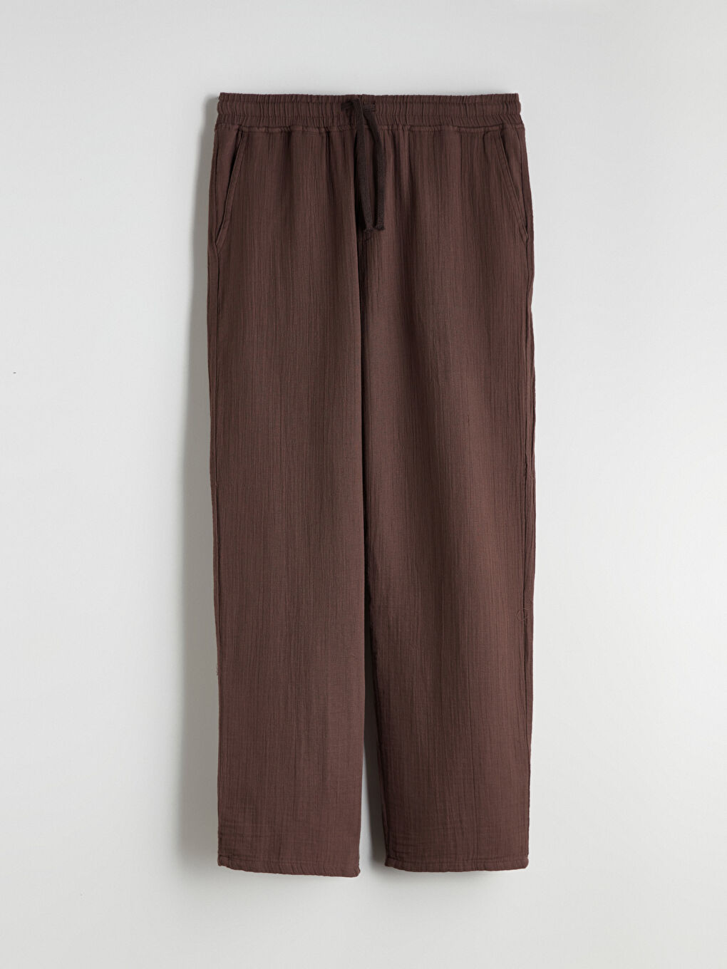 Kahverengi Rahat Kalıp Erkek Pantolon-4