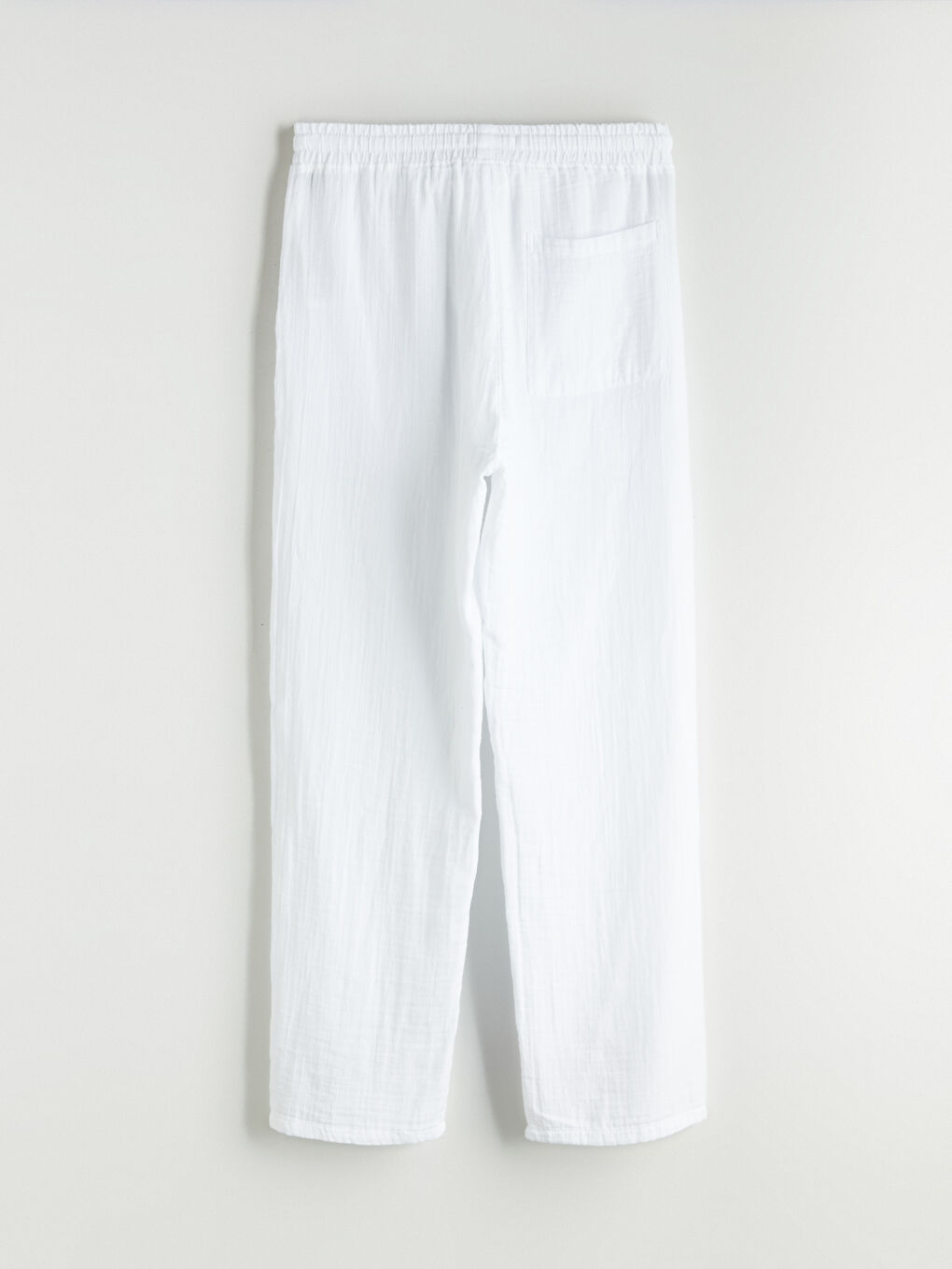 Beyaz Rahat Kalıp Erkek Pantolon-5