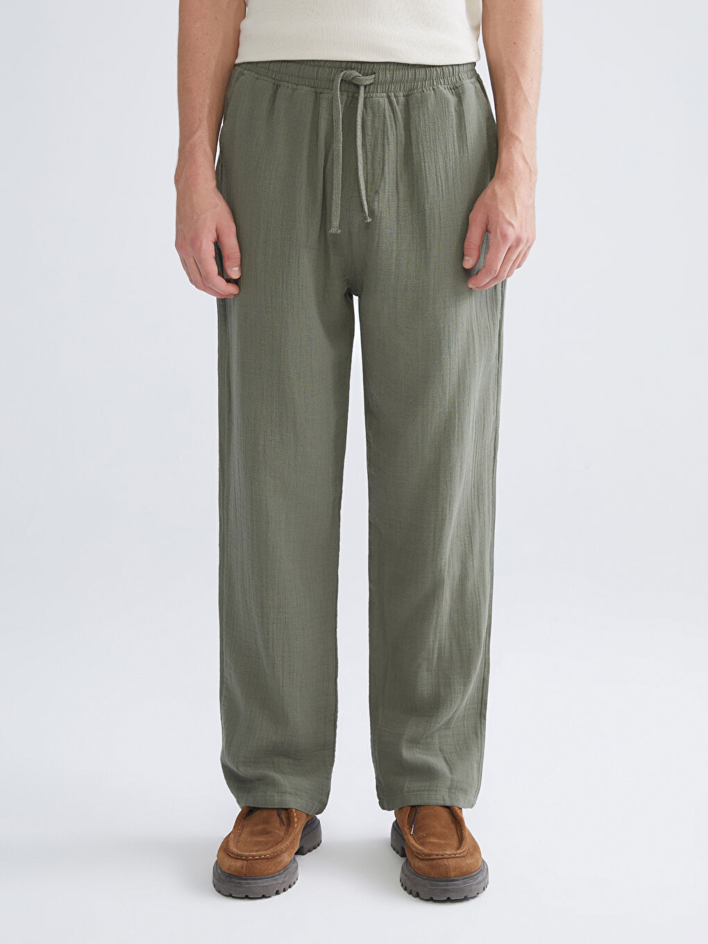 Haki Rahat Kalıp Erkek Pantolon-1