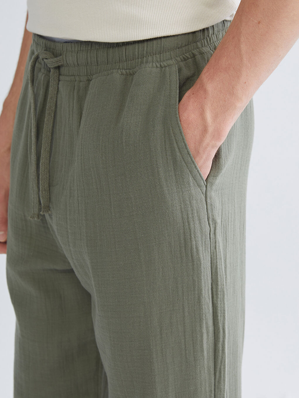 Haki Rahat Kalıp Erkek Pantolon-2